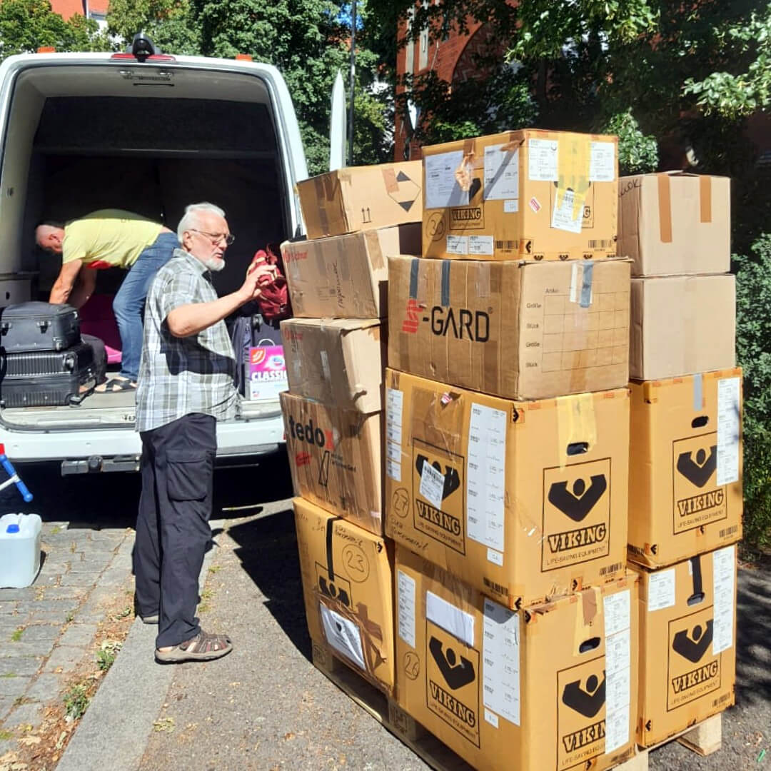Über 100 Kartons mit Hilfsgütern auf dem Weg in die Ukraine